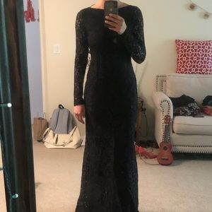 Tart lace long sleeve open back gown